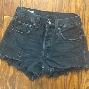 Levi's Charcoal Distressed Jean Shorts